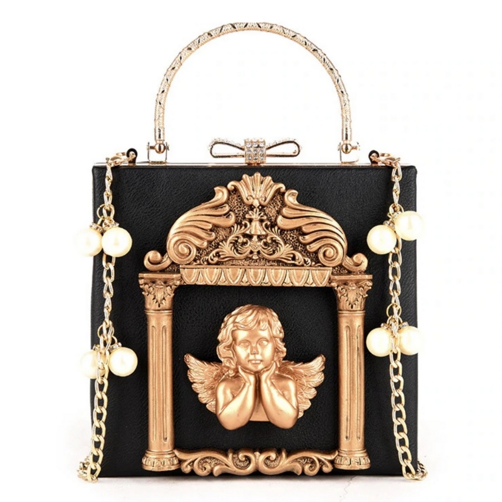 Elegant Black and Gold Angel Bag